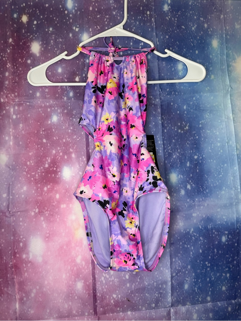 New art class open back tie neck floral swimsuit 🛍
